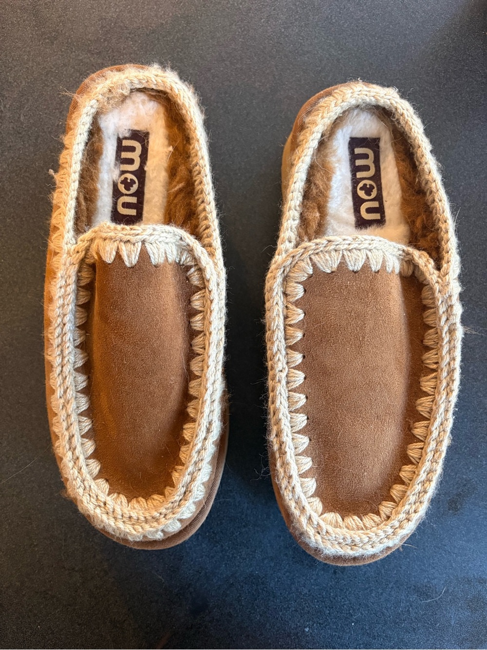 mou platform clog in cognac